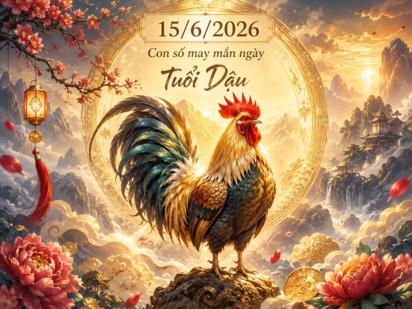 Con số may mắn hôm nay 15/6/2026 thứ 2 tuổi Dậu